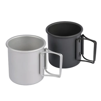 Чашка из алюминиевого сплава, Кружка для чая и кофе, Чашка для воды для кемпинга, Пикника, Кружка с откидной ручкой G99D