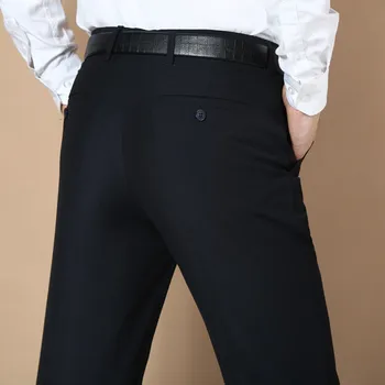 Черные модельные брюки, мужские повседневные костюмные брюки, мужские прямые деловые офисные брюки, формальные брюки, классические брюки большого размера