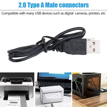Черный 400 мм (L) USB 2.0 От Мужчины К Мужчине Удлинитель Адаптер Кабель Для Передачи Данных Шнурные Разъемы Для ПК Смартфон