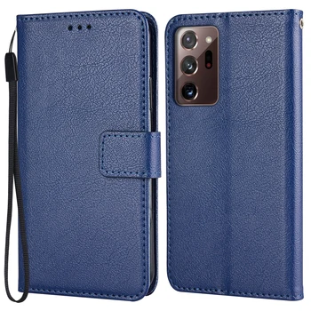 Чехол-бумажник с откидной крышкой для Samsung Galaxy Note20 Ultra, кожаный чехол-подставка для Note20 Ultra, отделения для карт, сумка для телефона с ручной веревкой