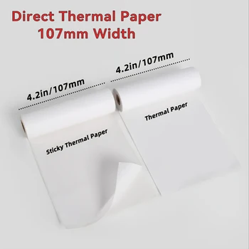 Этикетка из термобумаги шириной 107 мм, Бумажная наклейка для карманного мини-беспроводного принтера A9 (s) Max