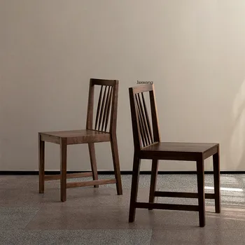 Японские обеденные стулья для кухни из массива дерева, дизайнерская мебель для дома, ореховый минималистичный чайный стул современного искусства, простой стул для макияжа
