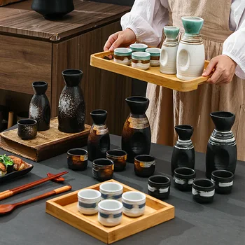 Японский керамический набор для дома, ресторана, гладильной посуды, саке, чашек для белого вина LingAo