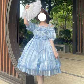 Японское готическое платье принцессы в стиле Лолиты, женское платье в викторианском стиле с бантом и оборками, Свадебные платья для вечеринок, Милые девушки, Милые Феи