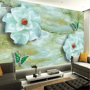бейбехан Нефритовая резная бабочка, нефритовая резьба на фоне стены, изготовленная на заказ большая фреска, нетканые обои papel de parede