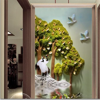бейбехан Пользовательские обои 3d крупномасштабный портрет Papel de parede фреска обои 3D рельеф богатство дерево тайна фон стены 0