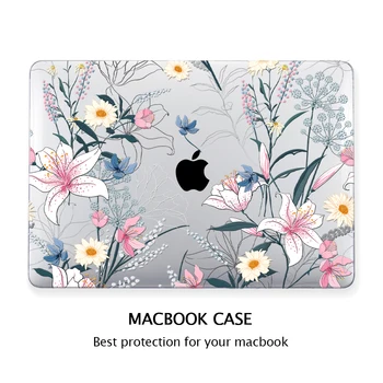 для MacBook Air 13 Дюймов Чехол A1466 A1369 A1932 A2179 Цветок Кристалл Пластиковый Жесткий Чехол для MacBook Air M1 M2 A2681 A2337