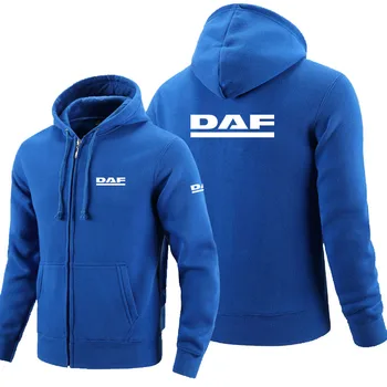 мода 2023 года на толстовку на молнии с логотипом DAF, мужские толстовки на молнии, осенняя толстовка с капюшоном, зимняя длинная модная повседневная одежда