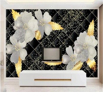 обои beibehang на заказ 3D красивые фотографии HD золотое модное украшение романтические цветы красивый фон стены 0