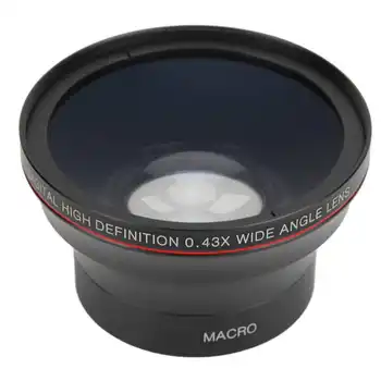 объектив камеры 55 мм 0.43X широкоугольный объектив Технология покрытия оптическим стеклом Аксессуар для камеры С четким изображением чечевицы