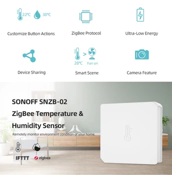 1-10 Sonoff ZigBee SNZB-02 С датчиком температуры и влажности SONOFF ZBBridge Работает с приложением eWeLink Smart Home Automation 1