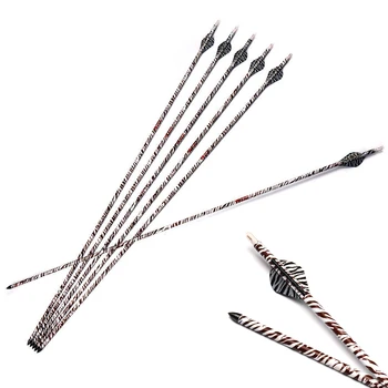 12шт Linkboy Archery Spine 400 с рисунком Зебры Углеродистая стрела 32 