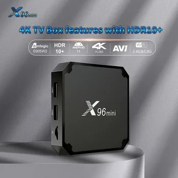 2023 Версия X96 Mini TV Box Android 11,0 Smart TV Box Amlogic S905W2 2,4 G/5,8 G WiFi Поддержка 4K H.265 HEVC телеприставка X96mini 1