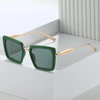 2023 Новая коробка солнцезащитных очков Европейская и американская мода Простые Квадратные Универсальные очки Ретро Солнцезащитные очки 1