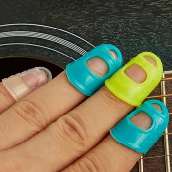 4шт Силиконовые Накладки Для Пальцев Гитары, Защита Кончиков Пальцев Для Чтения Гитары, Нескользящие Наборы Для Пальцев, 6 Цветовых Опций 1