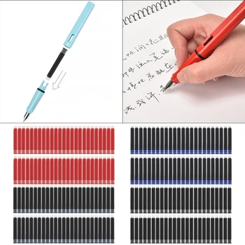 50 шт Сменная заправка для ручки Гладкие чернила быстросохнущие Диаметр отверстия 3,4 мм Черный/синий/черно-синий/красный для студентов 1