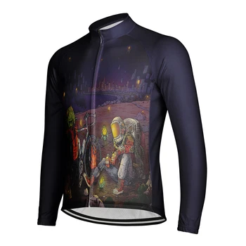 Bikestronaut Для мужчин, Зимняя термо-флисовая Велосипедная майка, куртки с длинными рукавами, Велосипедное пальто MTB, спортивная одежда для шоссейных велосипедов 1