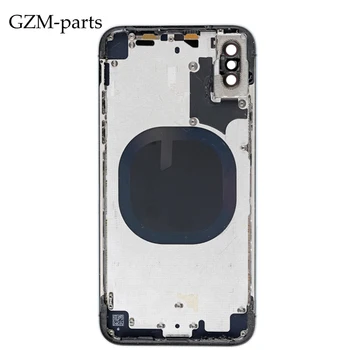 GZM-запчасти крышка батарейного отсека для iphone X задняя крышка стеклянная линза задний корпус с рамкой 1