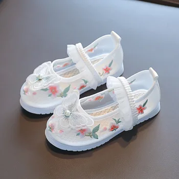 Kruleepo/ 2023 Летняя Повседневная Тканевая Обувь для Девочек, Детская Легкая Дышащая Детская Обувь с Вышивкой 1