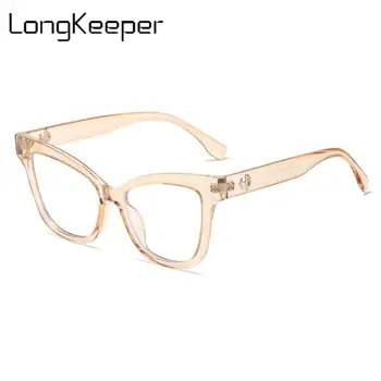 LongKeeper Модные ретро очки TR90 Женские очки с кошачьим глазом Женские мужские солнцезащитные очки с защитой от синего света, блокирующие gafas de mujer 1
