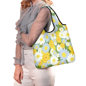 TOADDMOS, красивая уличная сумка для покупок с рисунком подсолнуха, милая складная повседневная сумка для девочек, маленькая износостойкая сумка-мессенджер 1