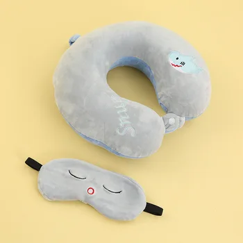 U-образные подушки с 1 шт. масками для глаз, Милая подушка для поддержки шеи во время сна в офисе и путешествиях с вышивкой фруктов 1