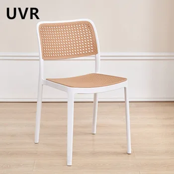 UVR Высококачественные ресторанные стулья, уличные пластиковые стулья из искусственного ротанга, спинки для дома, Офисные стулья, Штабелируемые обеденные стулья 1
