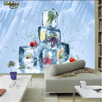beibehang фотообои на заказ, настенные фрески, наклейки на стены, летний лед, фрукты и овощи, настенный телевизор в гостиной, декор для спальни 1