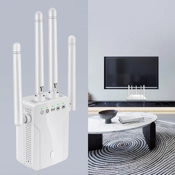Беспроводной ретранслятор Wi-Fi 2,4 Г/300 Мбит/с с 4 внешними антеннами, Беспроводные ретрансляторы, маршрутизатор Wi-Fi, усилители сигнала Wi-Fi с широким охватом 1