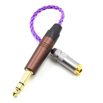 Бесцветный Фиолетовый Посеребренный кабель аудиоадаптера TRS с 3 контактами от 6,35 мм до 4,4 мм со сбалансированной розеткой 1/4 от 6,35 до 4,4 1