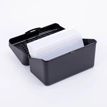 Визитница с крышкой, Пластиковая коробка-органайзер для именных карточек, вмещает 300 карточек размером 3x5 дюймов, именные карточки, индексные карточки 1