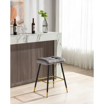 Винтажный обеденный стул высотой со стойку, барный стул, скамеечка для ног в баре, зона отдыха ресторана, домашняя мебель, простая в сборке 1