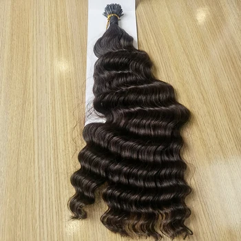 Высококачественные 22-дюймовые малайзийские Кератиновые капсулы глубокой волны Human Fusion Virgin Hair Pre-Bonded I Tip Для наращивания человеческих волос 1