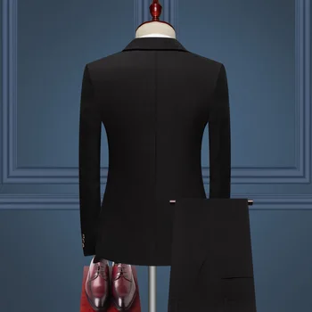 Высококачественный новый мужской костюм, платье в британском стиле, строгий эластичный костюм, роскошный модный тонкий костюм, костюм-двойка, пальто, брюки 1