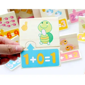 Деревянные арифметические карточки Монтессори с коробкой для детей, Развивающая игрушка по математике для малышей дошкольного возраста, игрушка для распознавания 1