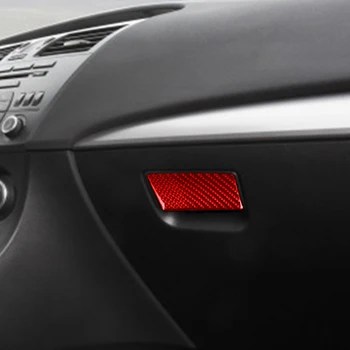 Для Mazda 3 Axela 2010-2013 Ручка-органайзер для перчаточного ящика, замочная скважина, красная наклейка на крышку из углеродного волокна, декор интерьера, аксессуары для автомобиля 1
