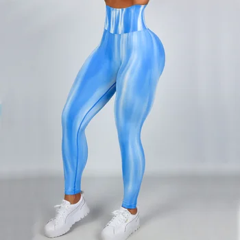 Женские бесшовные леггинсы для йоги Aurora Dye 2023, облегающие ягодицы, с высокой талией, Тренировочные брюки для фитнеса, спортивные колготки для активного бега 1