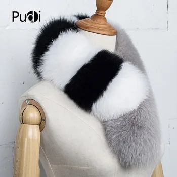 Женский модный меховой шарф Pudi SF733 из натурального меха лисы, цвет сращивания Можно выбрать во многих цветах Зимний шарф 1