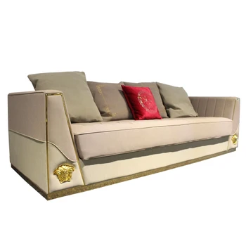 Кожаный диван для гостиной с роскошным европейским интерьером по индивидуальному заказу 1