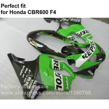 Комплект мотоциклетных обтекателей для Honda CBR600 F4 1999 2000 зеленые черные обтекатели CBR 600 F4 99 00 DF39 1