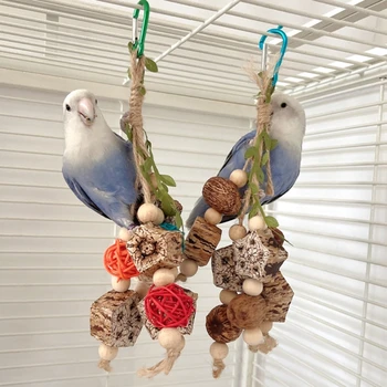 Красочные подвесные игрушки для коренных зубов птиц-попугаев, игрушки для укусов домашних птиц, игрушки для дрессировки попугаев, игрушки для укусов птиц 1