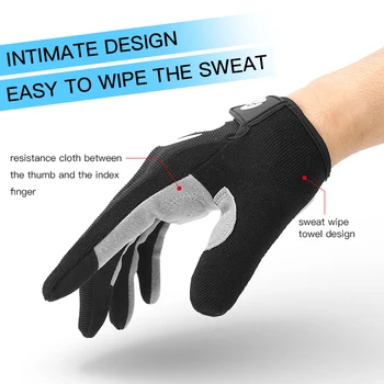 Летние велосипедные перчатки с полными пальцами, впитывающие пот для мужчин и женщин, защита для езды на велосипеде, спорта на открытом воздухе 1