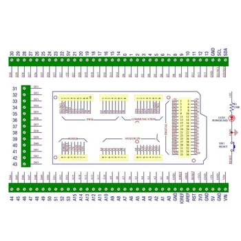 Модуль адаптера винтовой клеммной колодки для крепления на DIN-рейку для Arduino MEGA2560 R3 Atmega2560 Dev Baord 1