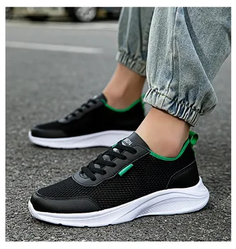 Мужские кроссовки для бега, нескользящая легкая обувь для ходьбы, уличная дышащая удобная спортивная обувь из сетки 1
