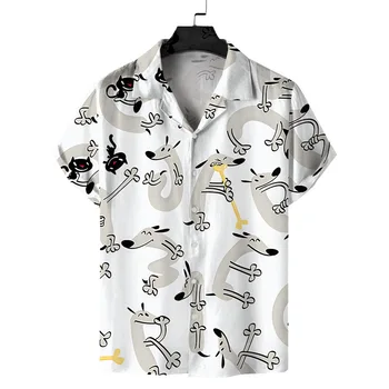 Мужские рубашки 2023, Новая Рубашка с коротким рукавом с 3D Принтом, Мужская Летняя Рубашка в Пляжном стиле Харадзюку, Расслабленная Гавайская рубашка, Chemise Homme Camisas 1