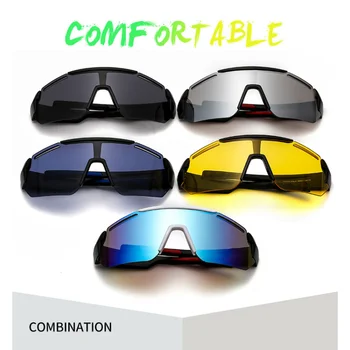 Мужские солнцезащитные очки с защитой от солнца и ультрафиолета Модные винтажные солнцезащитные очки в большой оправе для вождения и езды на велосипеде 1