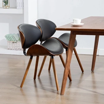 Мягкие Удобные обеденные стулья из скандинавского дерева с поддержкой спины Уникальное кресло для гостиной, Офисная мебель для салона красоты 1