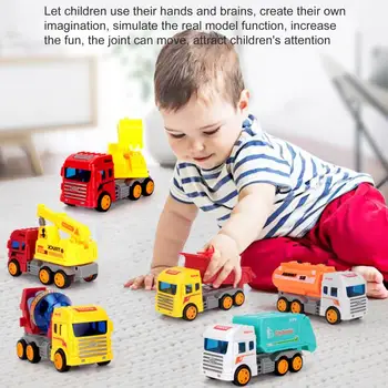 Новая детская машинка, игрушки для детей, Инерционная инженерная машинка, Мультяшная машинка для мальчиков и девочек, развивающие игрушки для раннего обучения, подарки 1