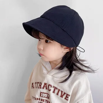 Новые Корейские модные Детские Широкополые шляпы, козырьки для мальчиков и девочек, детские уличные солнцезащитные шляпы, детские шапки, кепки от 1 до 6 лет 1
