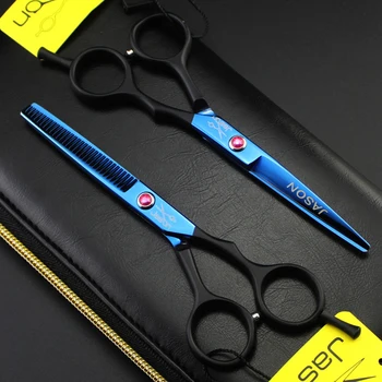 Парикмахерские ножницы с 5,5-дюймовой черной ручкой, ножницы для стрижки, Филировочные ножницы, Профессиональные ножницы для человеческих волос 1